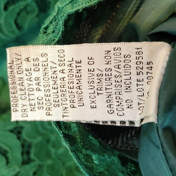 Adrianna Papell Women's Emerald Green Lace Evening Holiday Gown - Picture 14 of 17